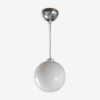 Opaline white globe pendant light