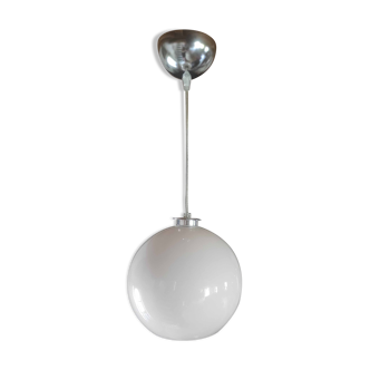 Opaline white globe pendant light