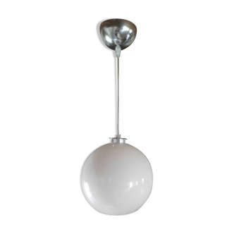 Suspension globe blanc opaline