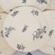 6 flat plates made of Longchamp earthenware model Bluets in iron earth.