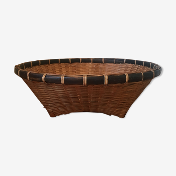 Large Asian-inspired wicker basket