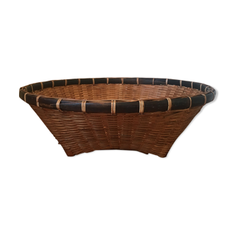 Large Asian-inspired wicker basket