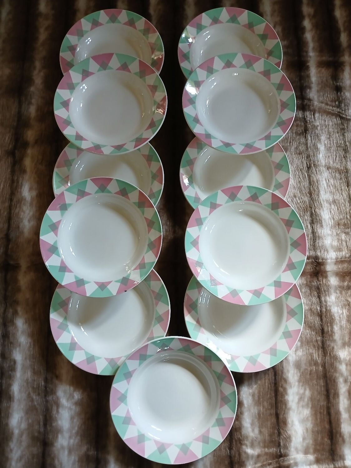 11 antique deep plates from Digoin and Sarreguemines