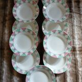 11 antique deep plates from Digoin and Sarreguemines