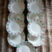 11 antique deep plates from Digoin and Sarreguemines