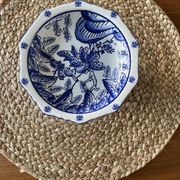 Blue and white porcelain compote, Delft style.
