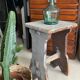 Tabouret en bois bleu vintage