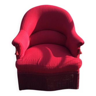 Fauteuil crapaud rouge