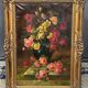Old still life signed with roses.