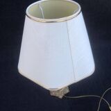 French Louis XV Style Table Lamp: Cream Hexagon Shade, Gold Trim
