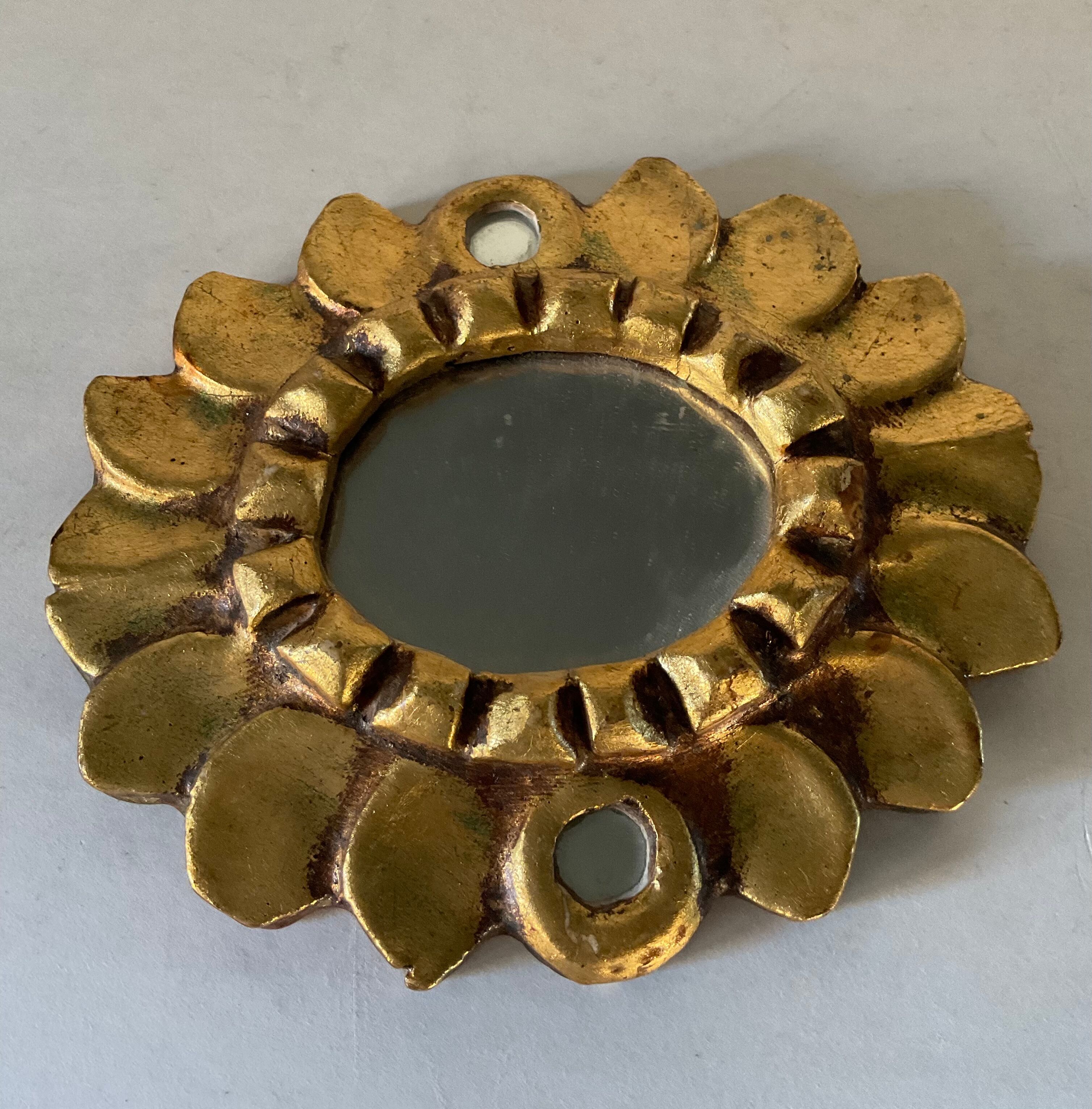 Vintage gilded wooden mirror