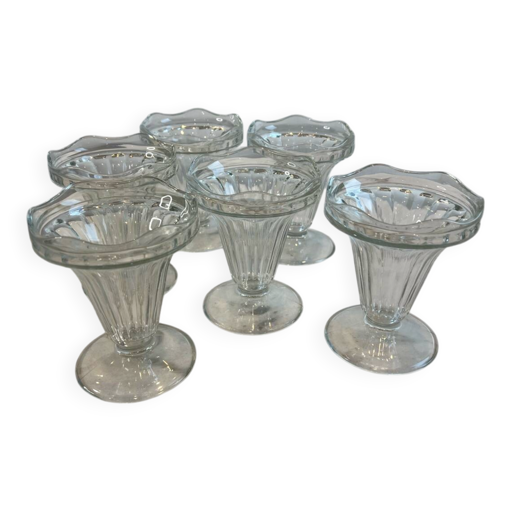 Set of 6 vintage French ice cream bowls