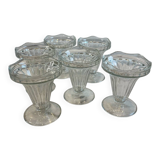 Set of 6 vintage French ice cream bowls