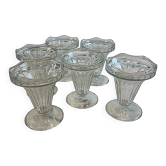 Set of 6 vintage French ice cream bowls