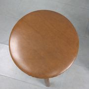 Tabourets en similicuir brun