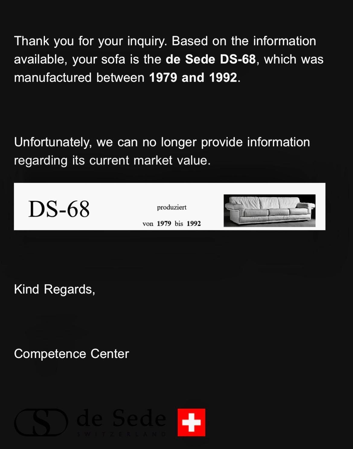 De Sede DS-68 Sofa (1979-1992)