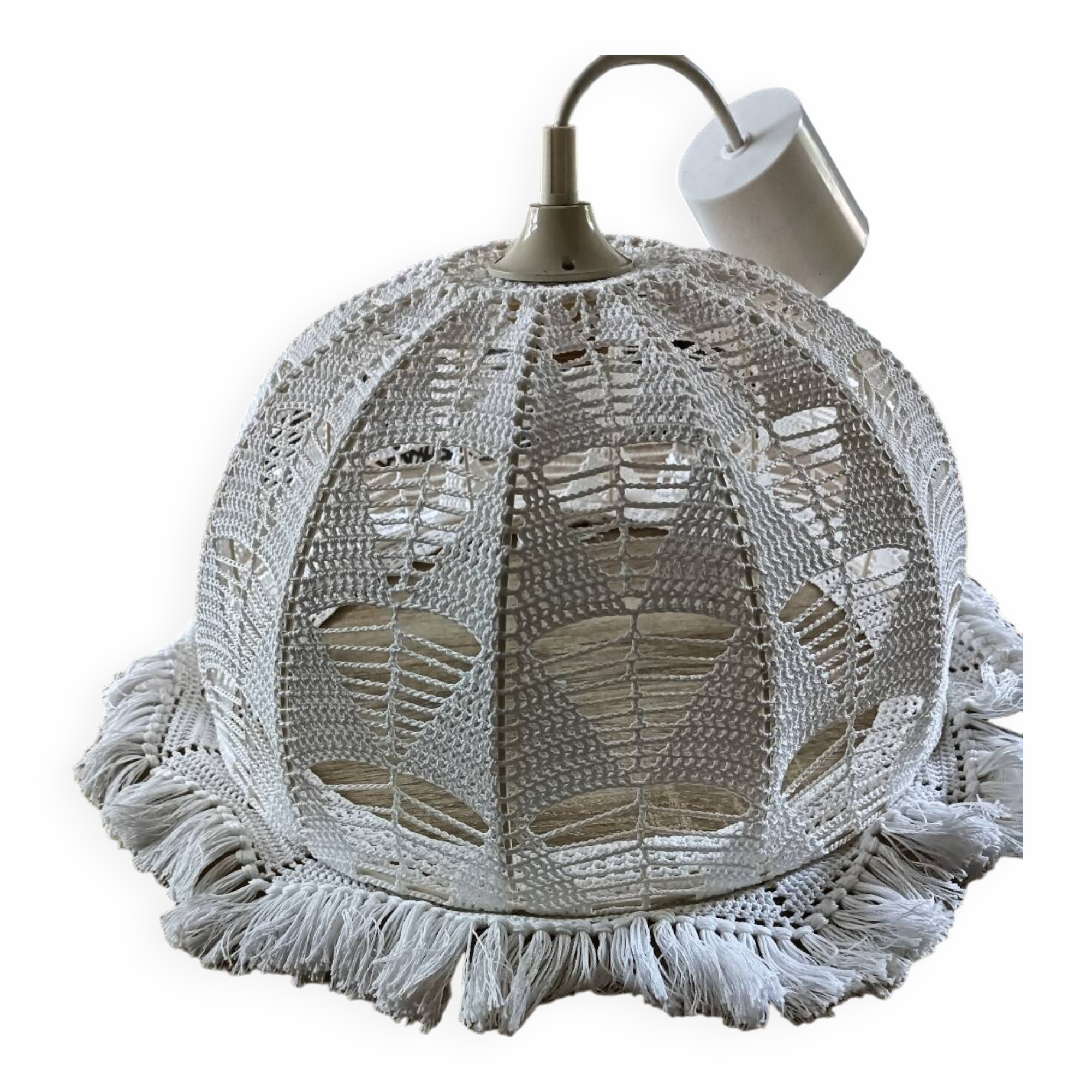 Vintage crochet lampshade
