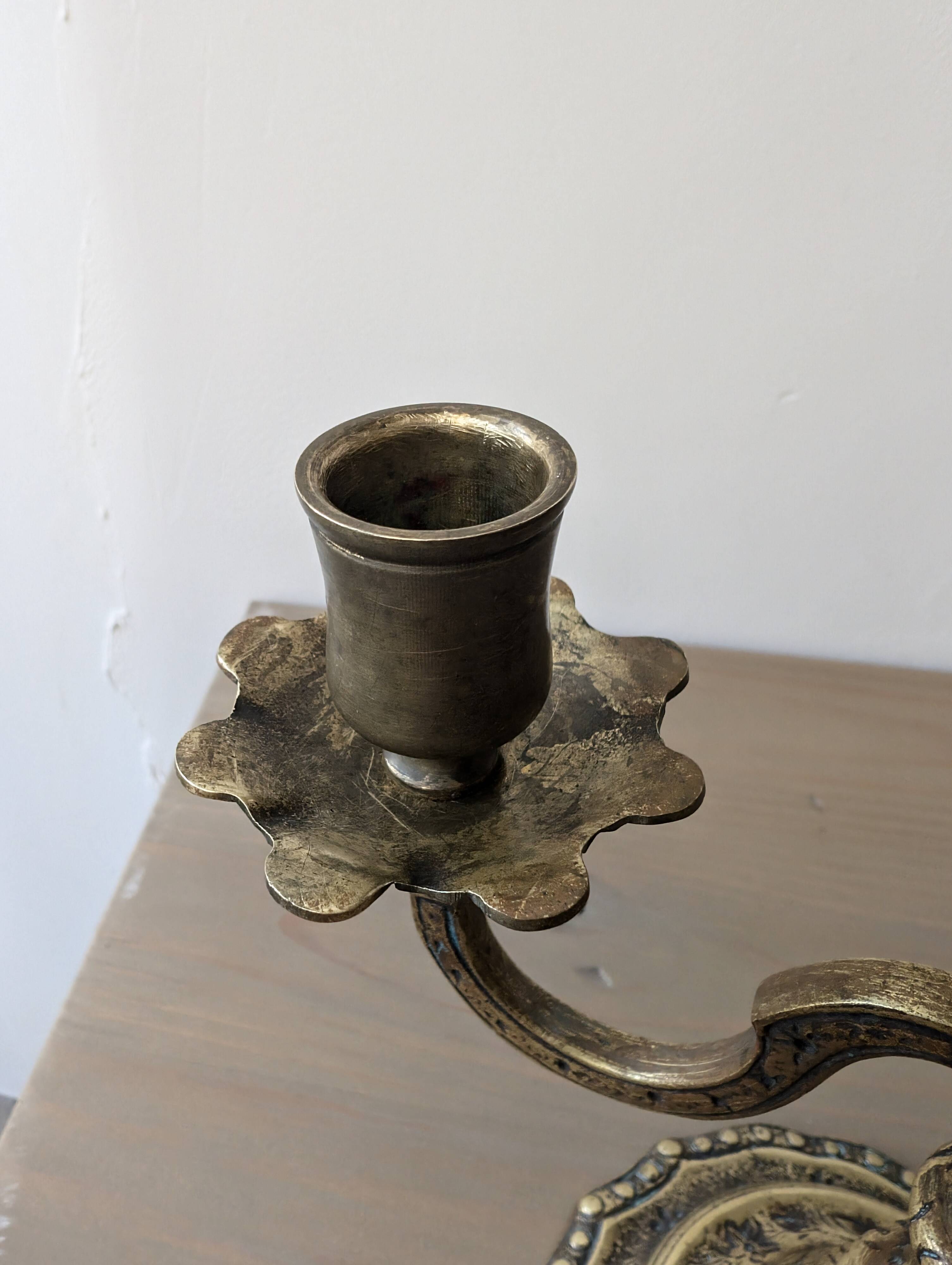 Pair of bronze candlesticks