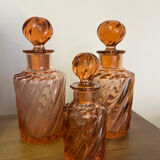 Set of 3 toilet garniture flacons from the late 19th century.