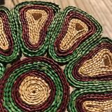 Vintage braided straw underside