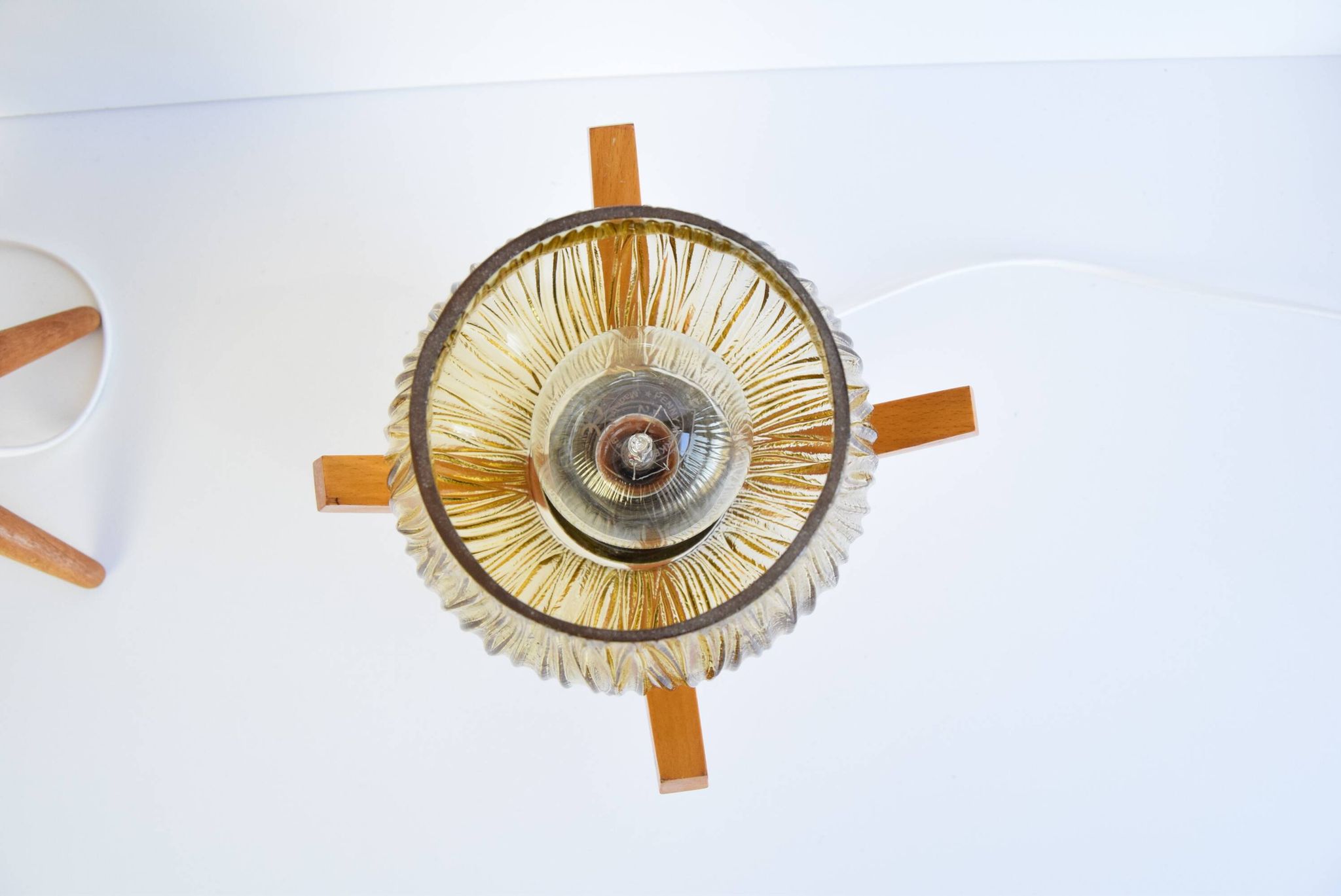 Pair of mid-century Wooden Design Table Lamps, by Dřevo Humpolec, 1970's.