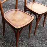4 chaises bois courbé 1920/1940.