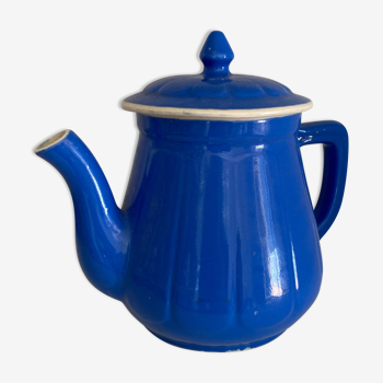 Blue ceramic teapot