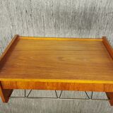 Scandinavian bedside wall shelf in teak