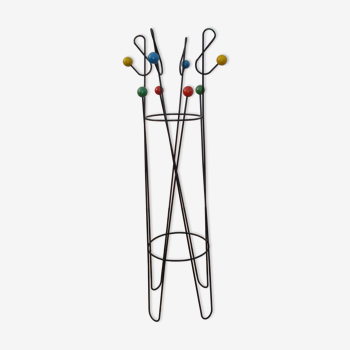 Roger Feraud "ground key" coat holder with 8 50s balls