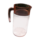 Pichet en verre rose