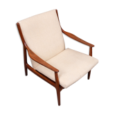 Fauteuil en teck et seigle et coussin d'assise, architecte danois
