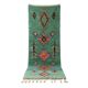Bohémian green Berber hallway rug 75 x 280 cm