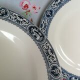 6 flat plates made of blue iron earth from Salins, François 1st