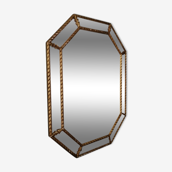 Miroir doré octogonal parclose ancien