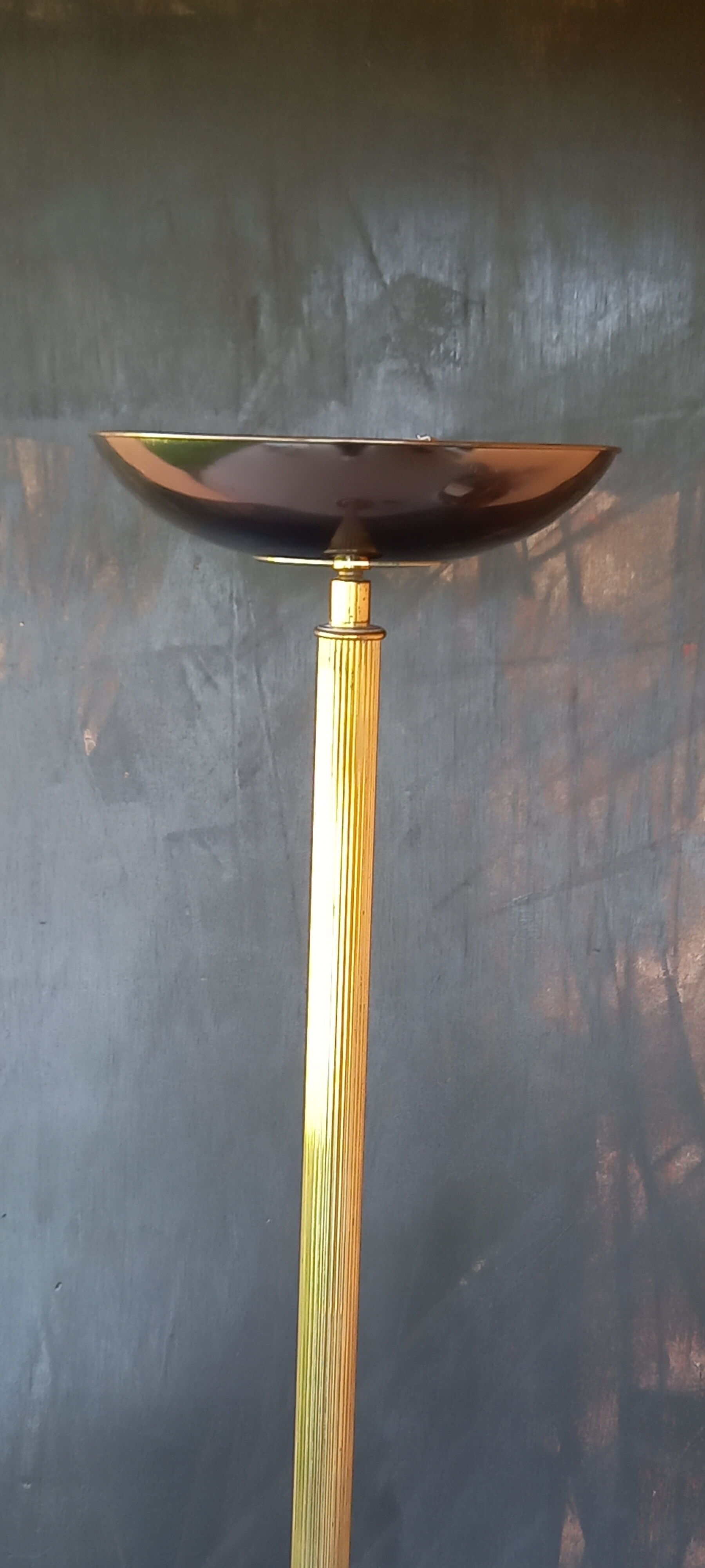 80s gold-plated brass halogen floor lamp