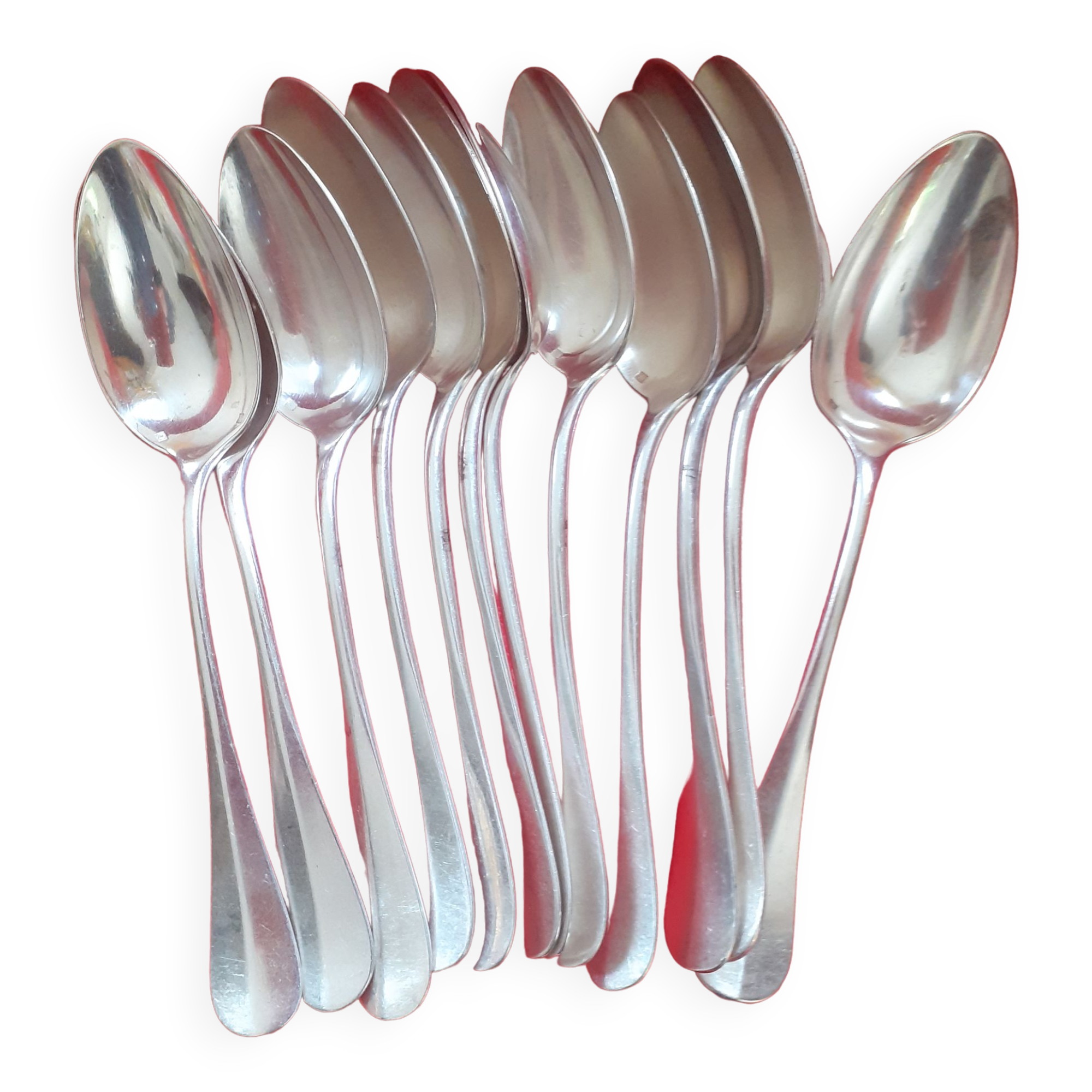 12 tablespoons in silver metal