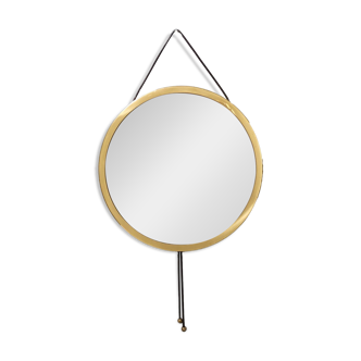 Miroir mural rond doré Mod. "Vipera" de Corrado Corradi dell'Acqua, Italie