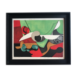 Original lithograph signed by Danièle PERRÉ (1924-2009) Abstract composition, 1961.