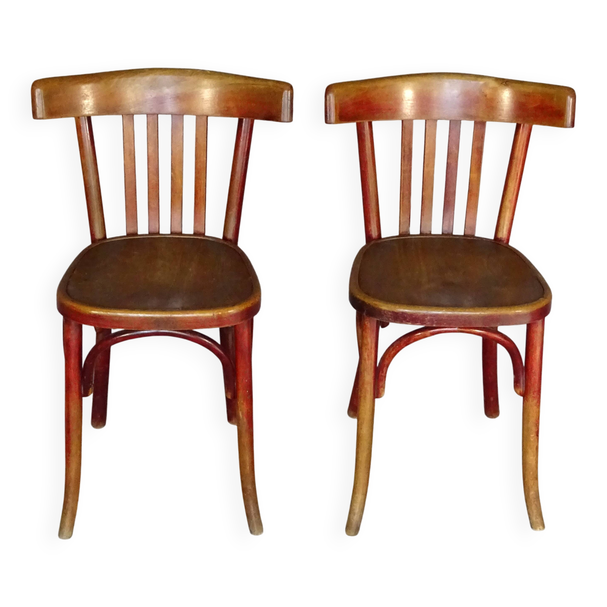 2 FISCHEL Bistrot chairs No. 89 1/2, 1932 wooden seat