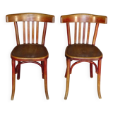 2 chaises FISCHEL Bistrot N° 89 1/2, 1932 assise bois