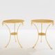 Set of 4 neoclassical side tables in brass and marble by Maison Charles, 1960.