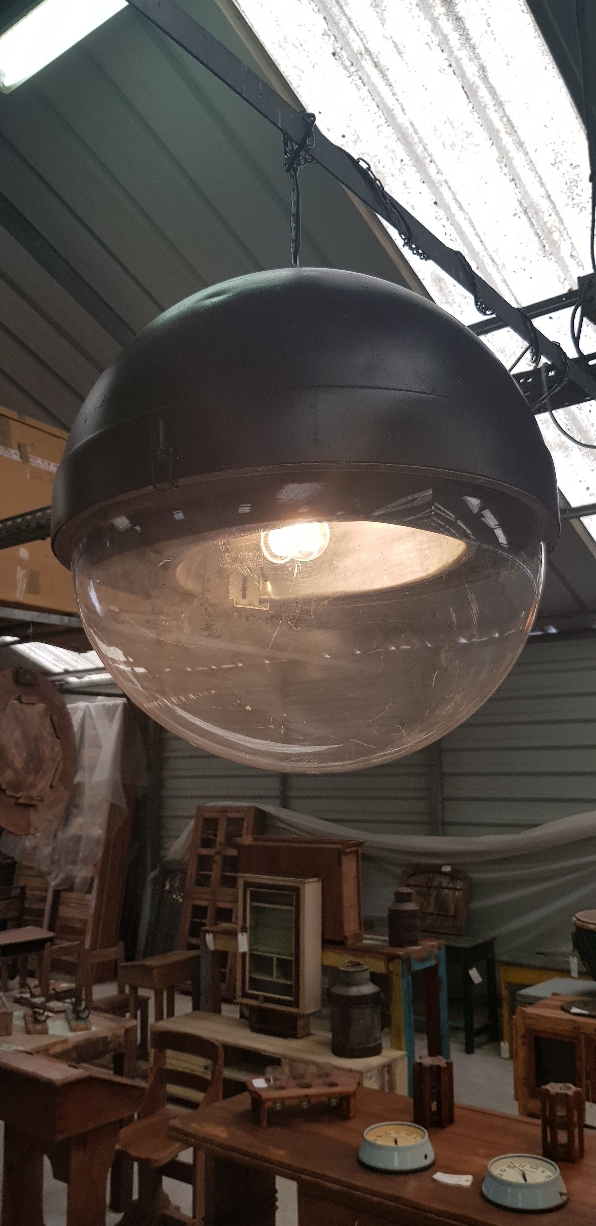Old lantern of the city of Paris manufactured by Eclatec model Oratec 55 - circa 1970