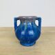 Pierrefonds stoneware art deco vase, tin floral decoration