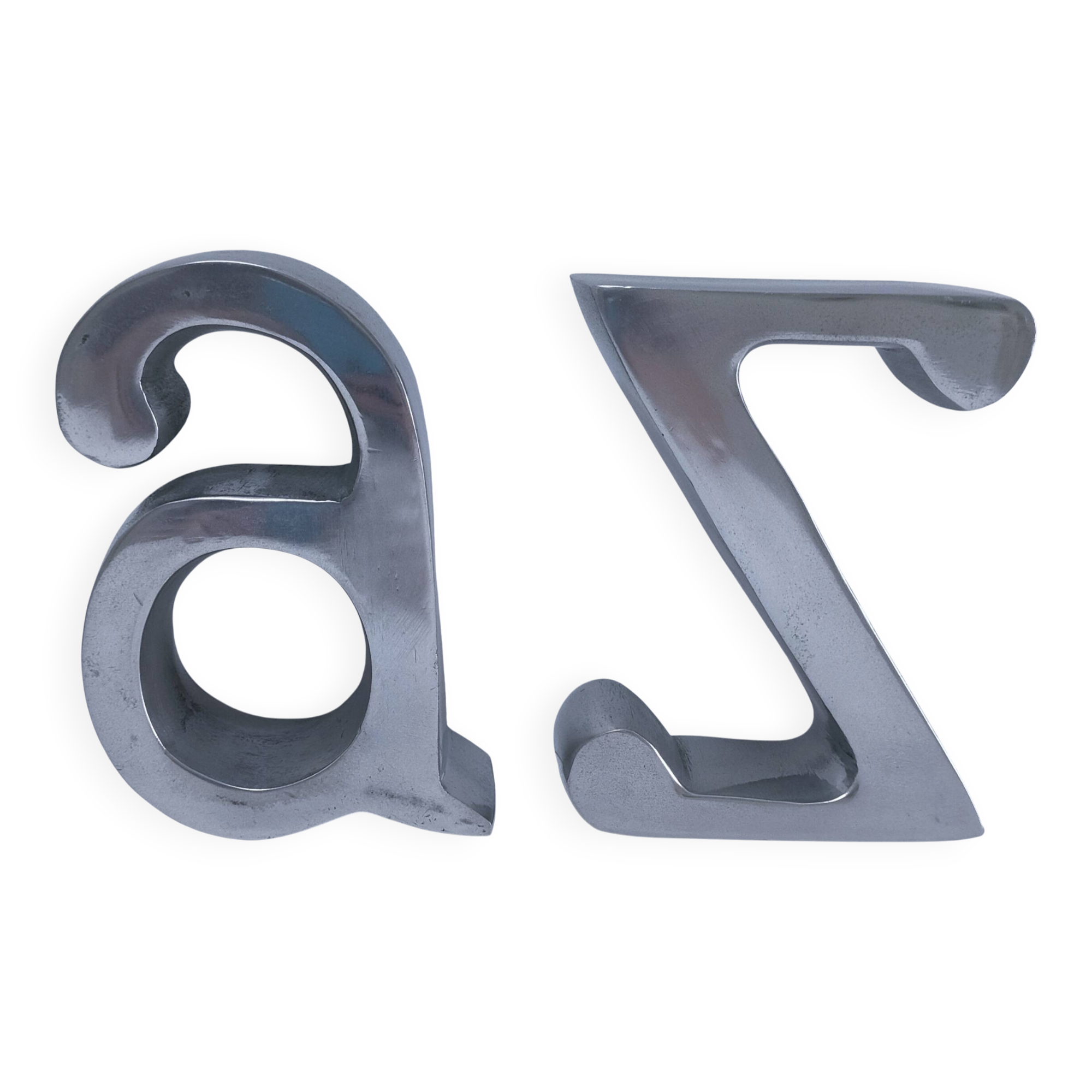 Paire de serre-livres "A" et "Z" en fonte d'aluminium