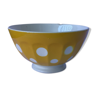 Bol Digoin jaune à pois blanc