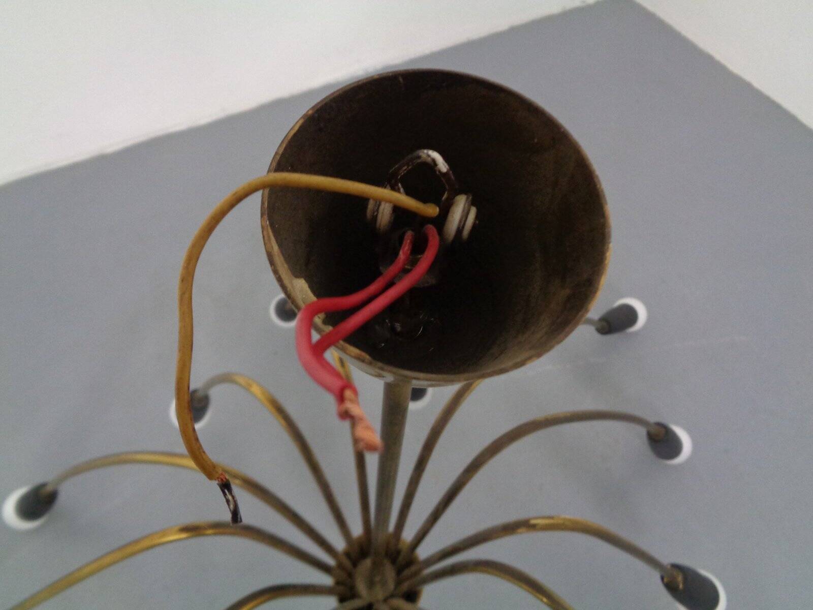 Large Italian Spider Ceiling Lamp, 1950s