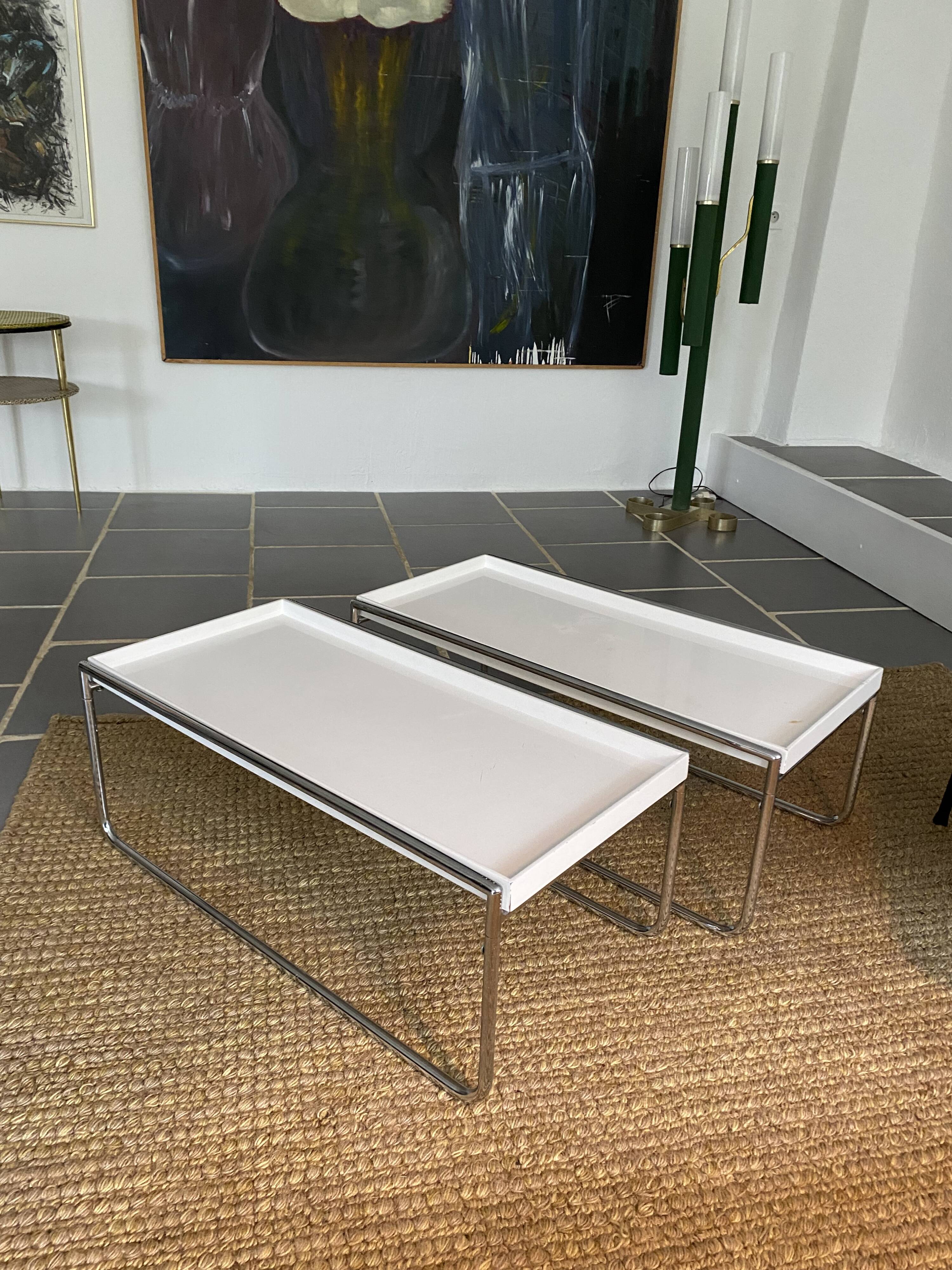 Paire de tables basses vintage trays Katell