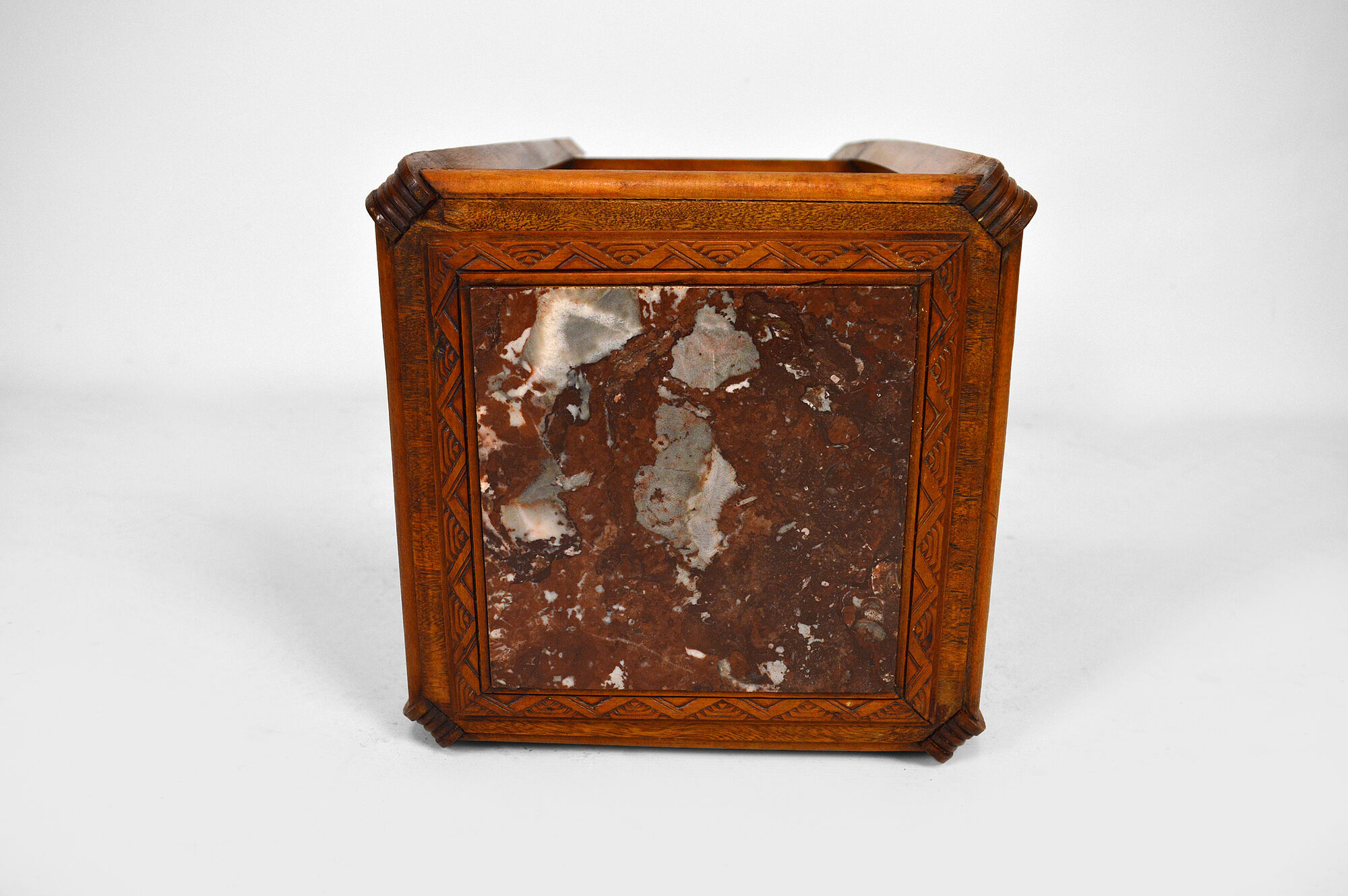 Art Deco harness in carved wood and marble, France, circa 1925