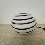 Swirl Zebra table lamp murano glass , 1970’s