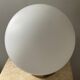 Designer ball lamp in frosted glass and chrome metal
